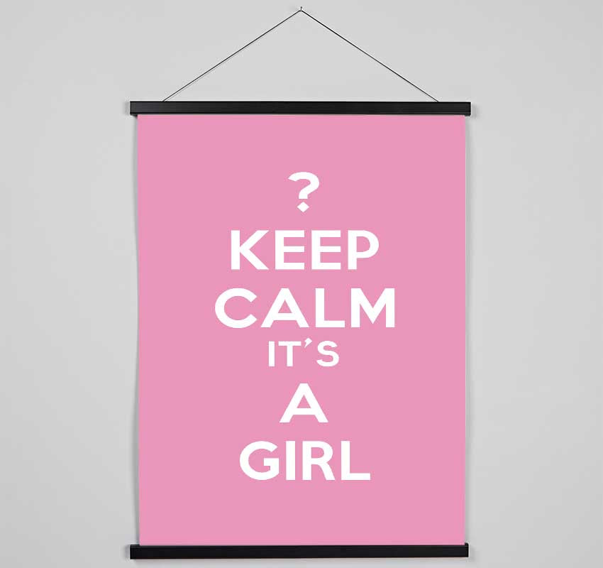 Nursery Quote Keep Calm Girl Pink Hanging Poster - Wallart-Direct UK