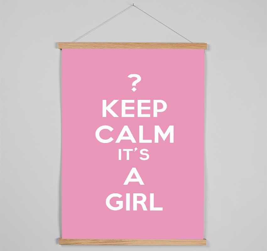 Nursery Quote Keep Calm Girl Pink Hanging Poster - Wallart-Direct UK