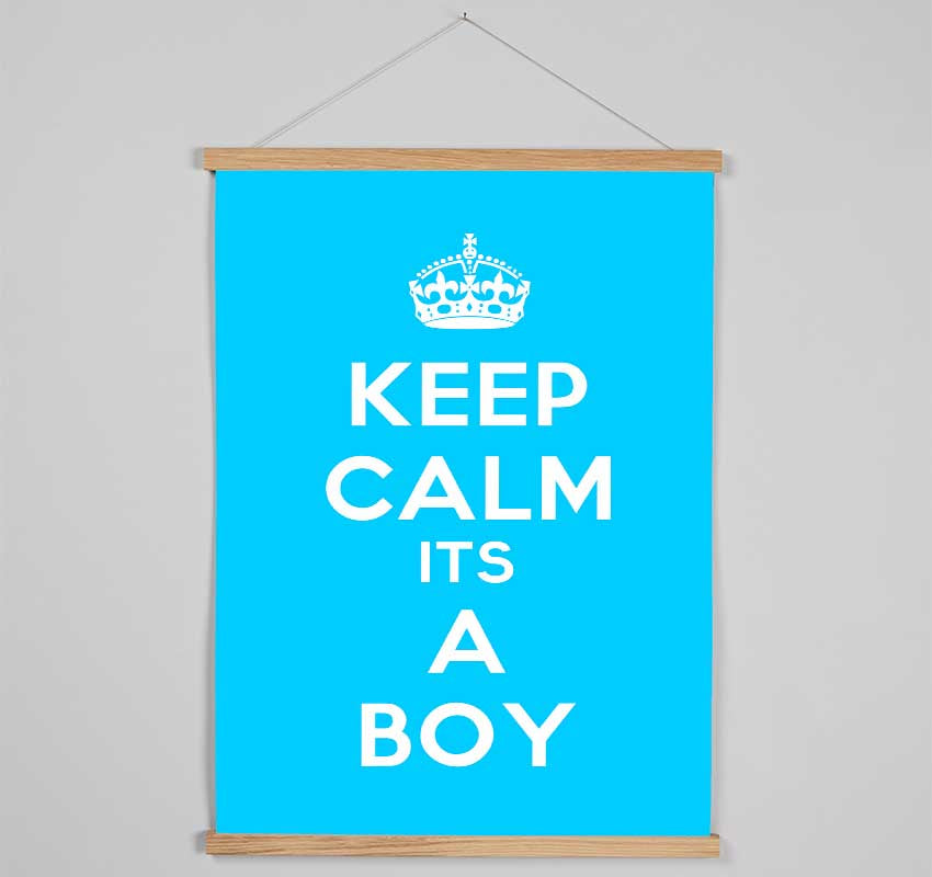 Nursery Quote Keep Calm Its A Boy Hanging Poster - Wallart-Direct UK