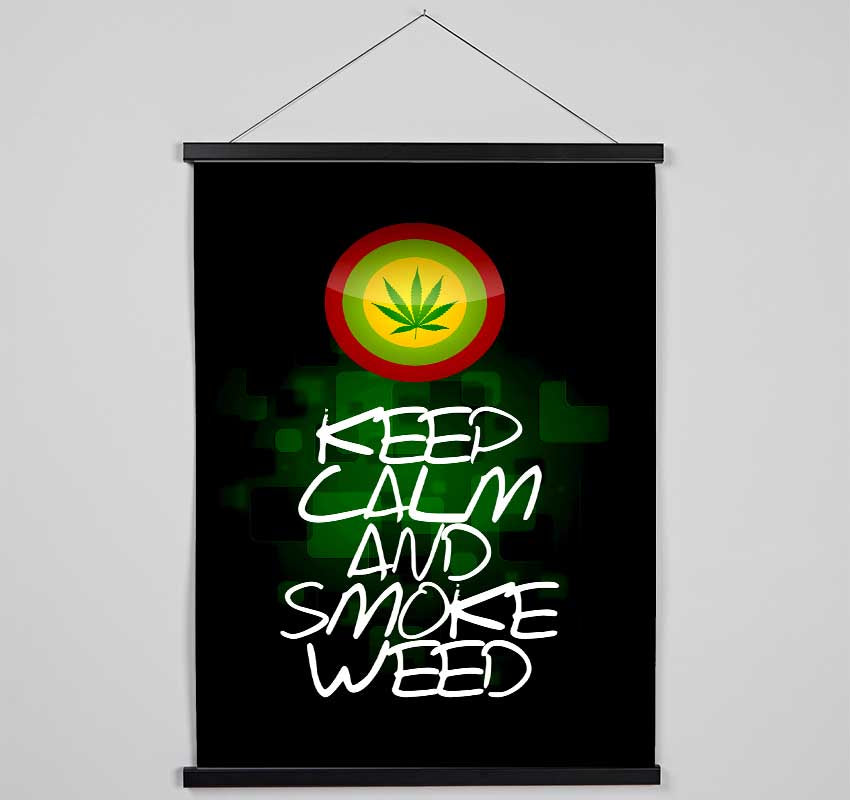 Keep Calm Weed Black Hanging Poster - Wallart-Direct UK