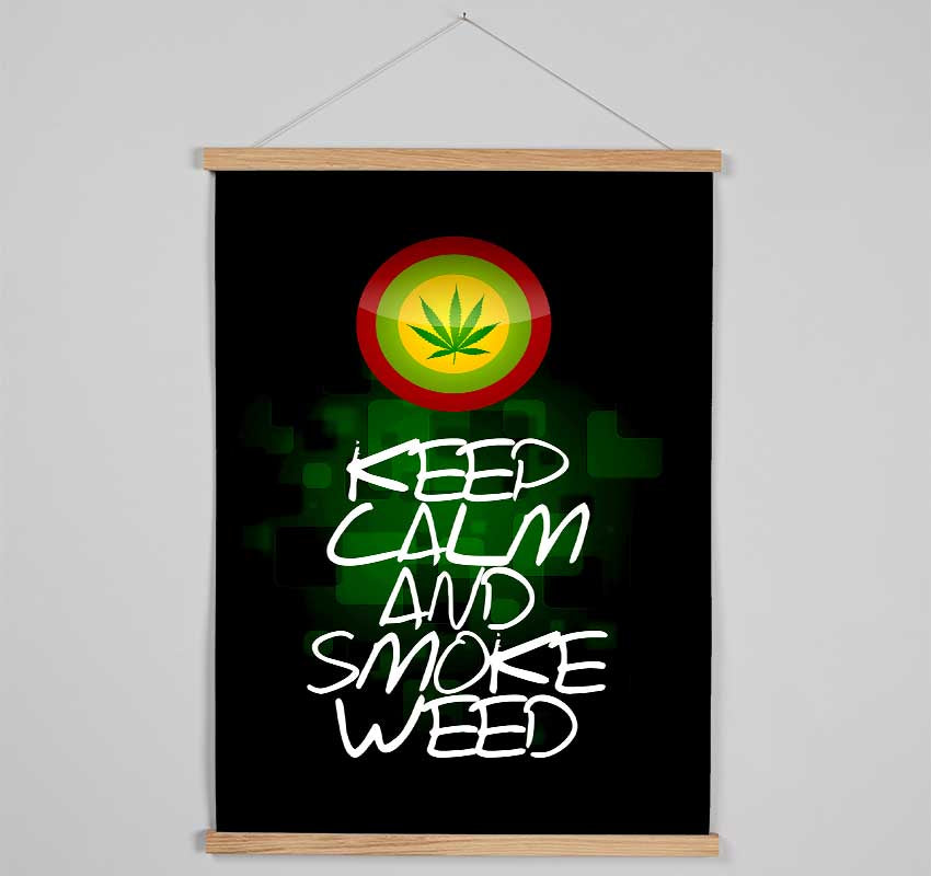 Keep Calm Weed Black Hanging Poster - Wallart-Direct UK