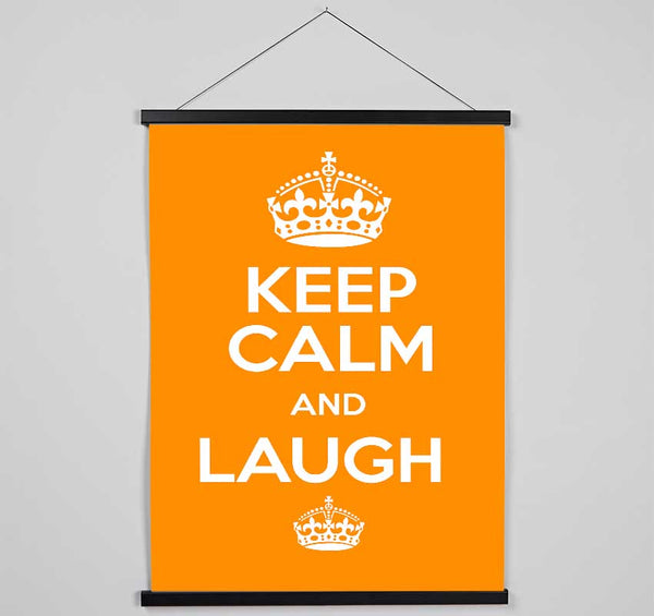 Keep Calm Laugh Orange Hanging Poster - Wallart-Direct UK