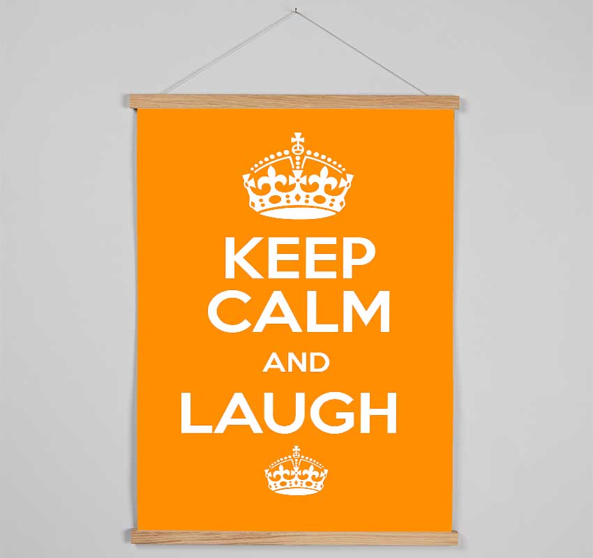 Keep Calm Laugh Orange Hanging Poster - Wallart-Direct UK