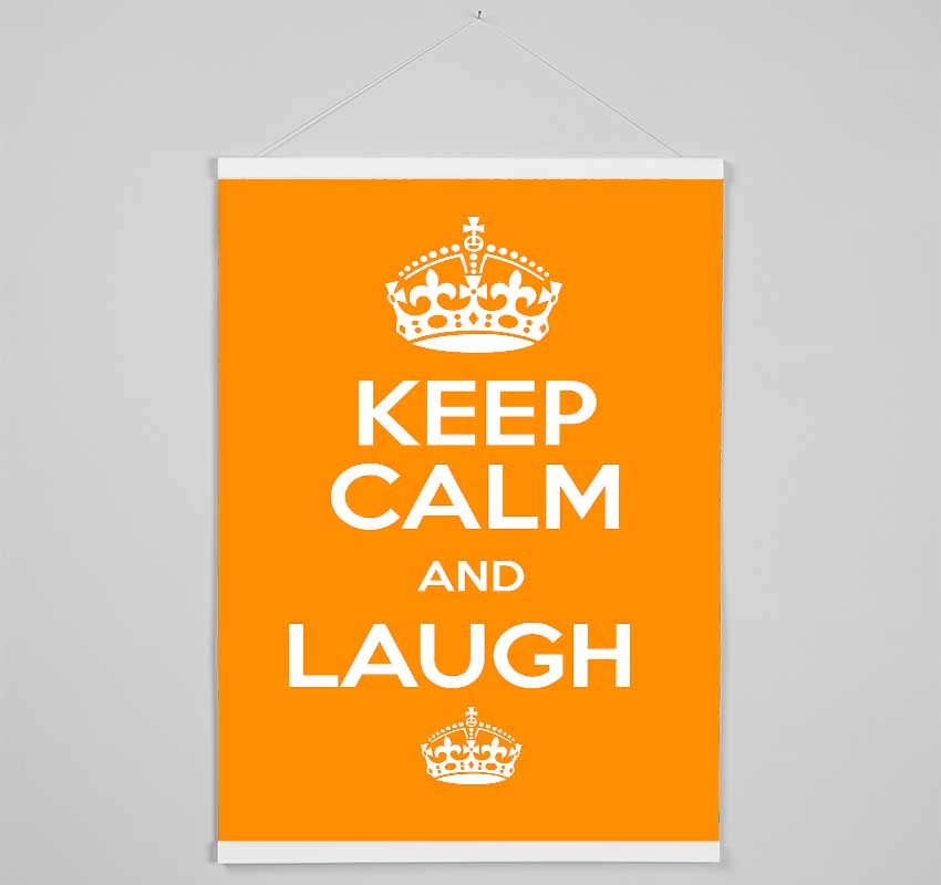 Keep Calm Laugh Orange Hanging Poster - Wallart-Direct UK