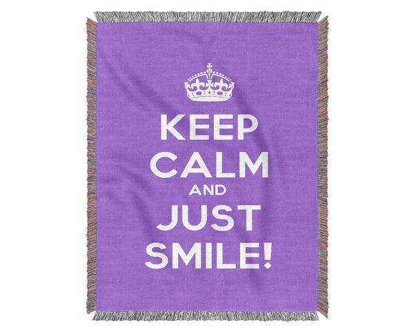 Keep Calm Smile Woven Blanket