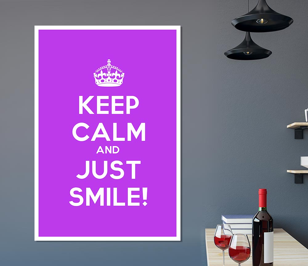 Keep Calm Smile Print Poster Wall Art