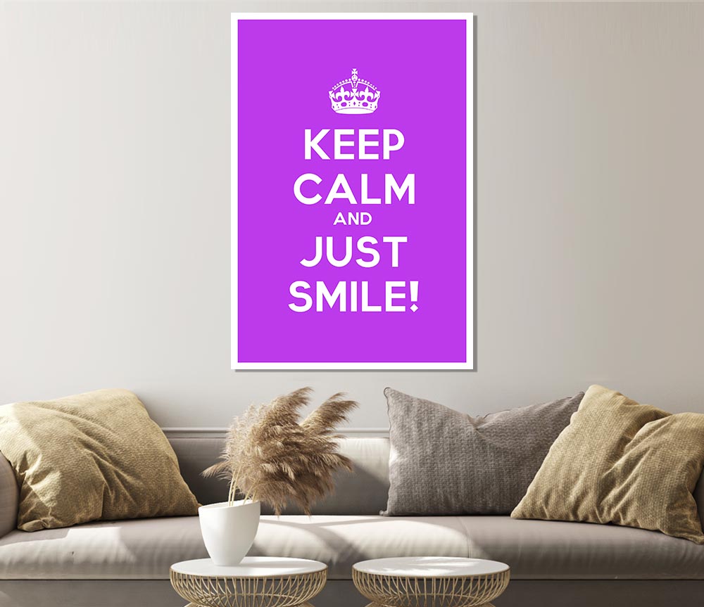 Keep Calm Smile Print Poster Wall Art