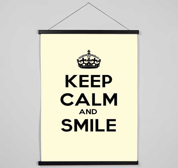 Keep Calm Smile Cream Hanging Poster - Wallart-Direct UK