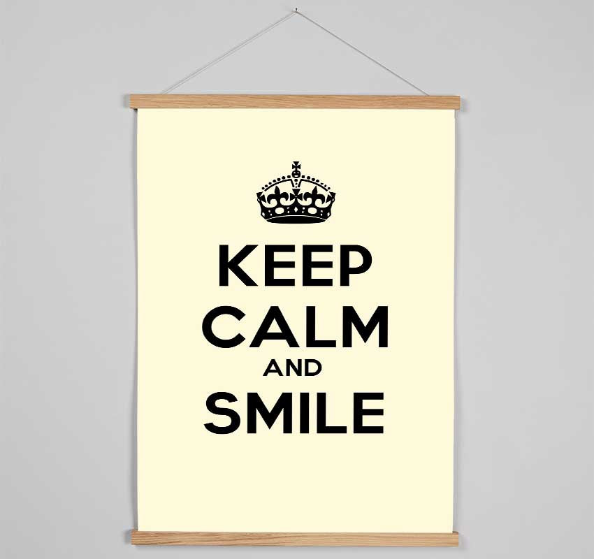 Keep Calm Smile Cream Hanging Poster - Wallart-Direct UK