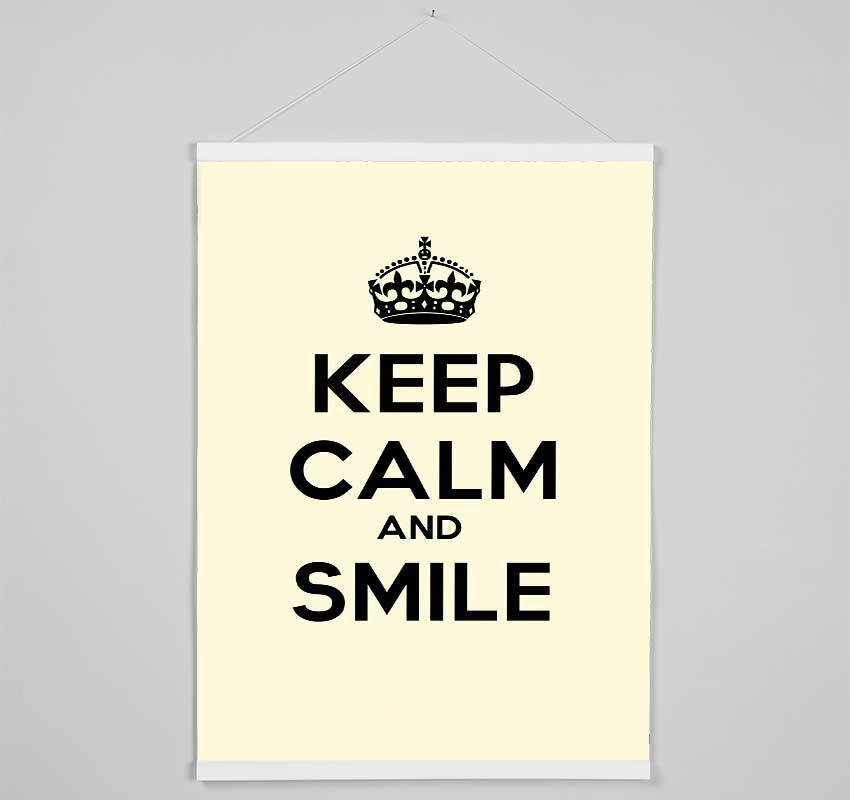 Keep Calm Smile Cream Hanging Poster - Wallart-Direct UK