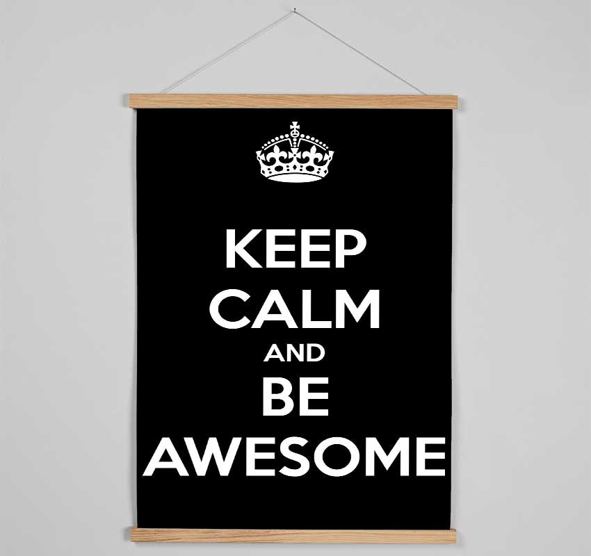 Girls Room Quote Keep Calm And Be Awesome Hanging Poster - Wallart-Direct UK