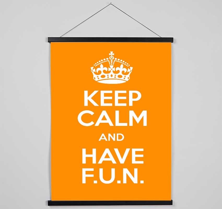 Girls Room Quote Keep Calm Fun Orange Hanging Poster - Wallart-Direct UK