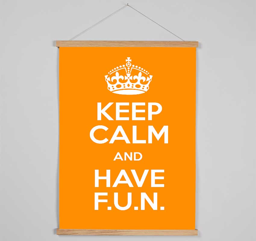 Girls Room Quote Keep Calm Fun Orange Hanging Poster - Wallart-Direct UK