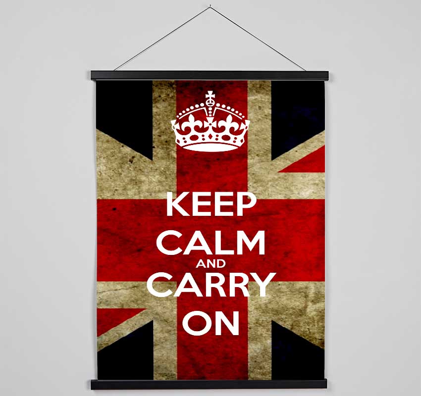 Keep Calm And Carry On Flag Hanging Poster - Wallart-Direct UK