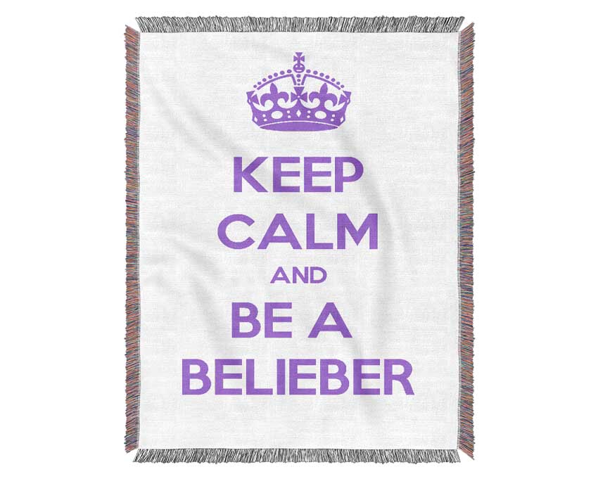 Music Quote Keep Calm Justin Bieber Woven Blanket