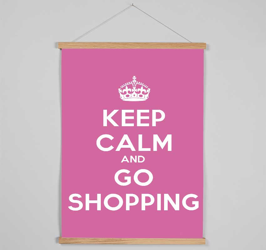 Girls Room Quote Keep Calm Go Shopping Hanging Poster - Wallart-Direct UK