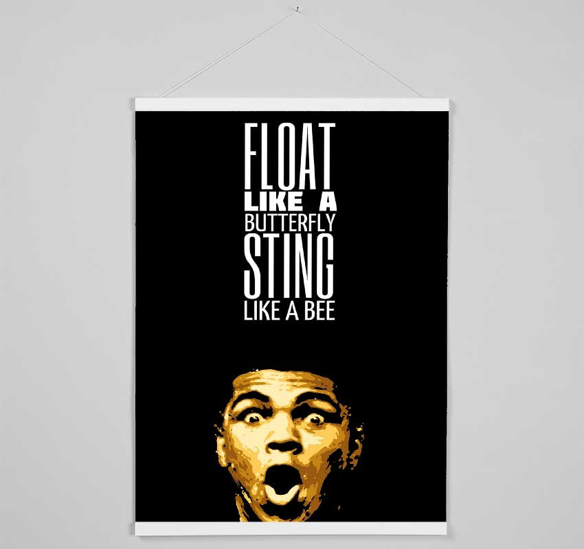 Motivational Quote Muhammad Ali Float Like A Butterfly Hanging Poster - Wallart-Direct UK