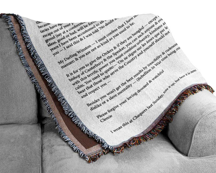 Motivational Quote Winston Churchill Woven Blanket