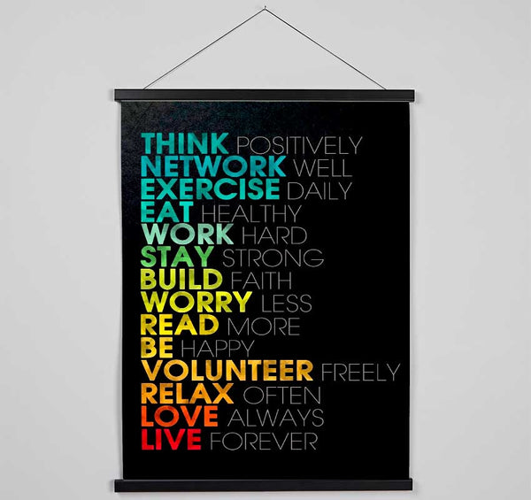 Think Positively Hanging Poster - Wallart-Direct UK