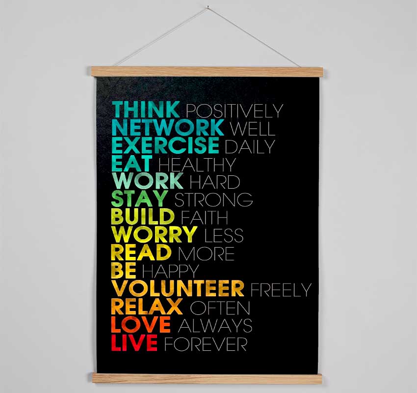 Think Positively Hanging Poster - Wallart-Direct UK