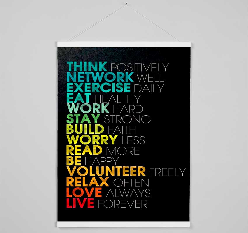 Think Positively Hanging Poster - Wallart-Direct UK