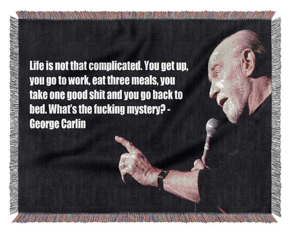 Funny Quote George Carlin Woven Blanket