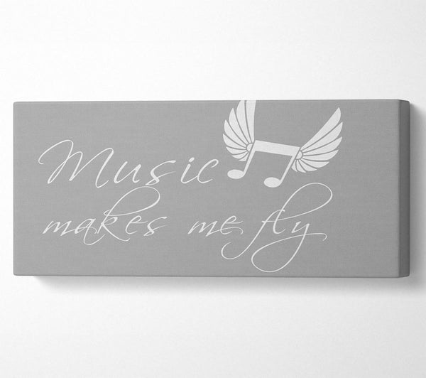 Boys room Quote Music Makes Me Fly Grey White