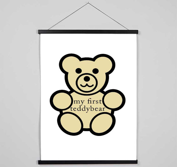 Nursery Quote My First Teddybear White Hanging Poster - Wallart-Direct UK