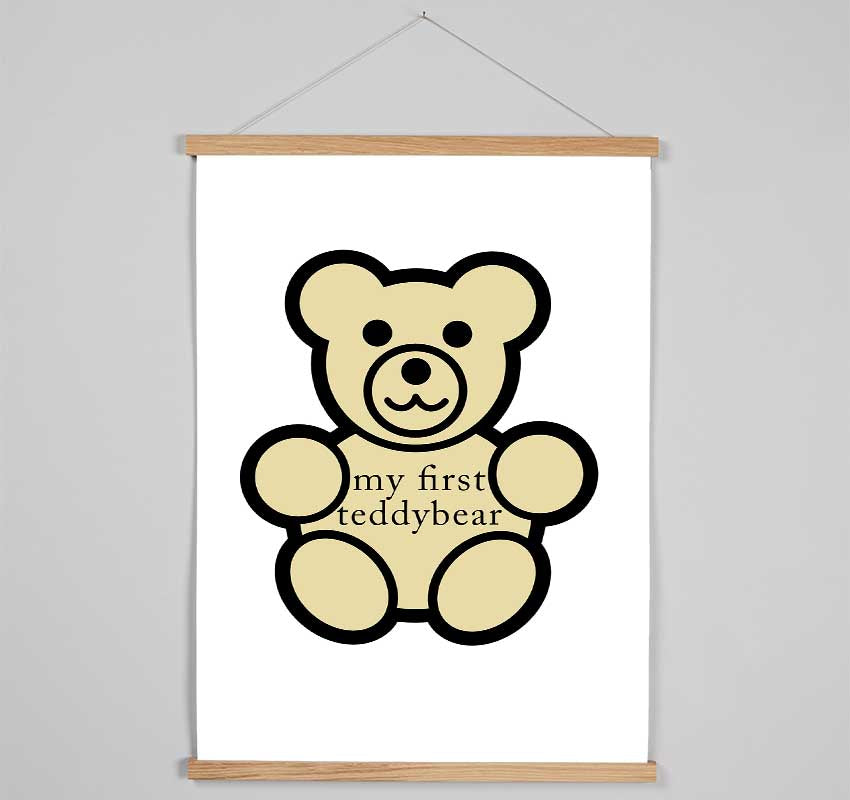 Nursery Quote My First Teddybear White Hanging Poster - Wallart-Direct UK