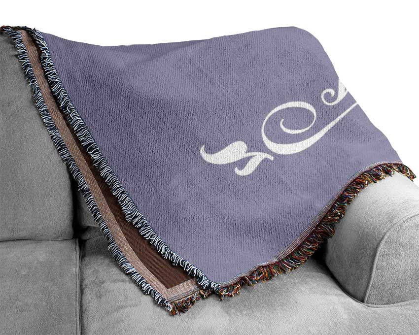 Love Quote Forever With You Lilac Woven Blanket