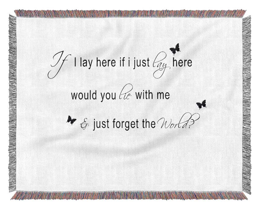 Music Quote If I Lay Here Snow Patrol 2 White Woven Blanket