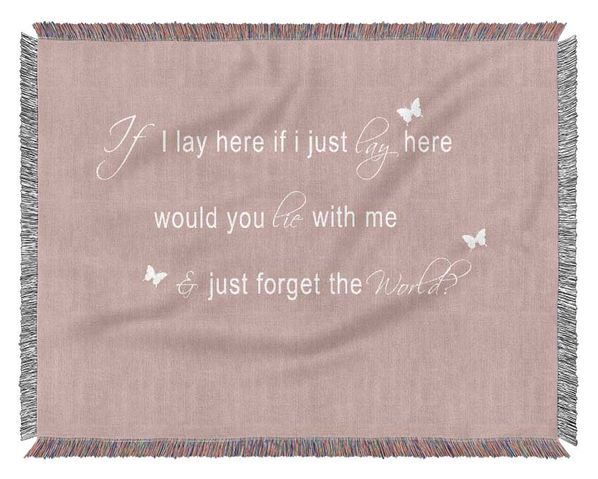 Music Quote If I Lay Here Snow Patrol 2 Vivid Pink Woven Blanket