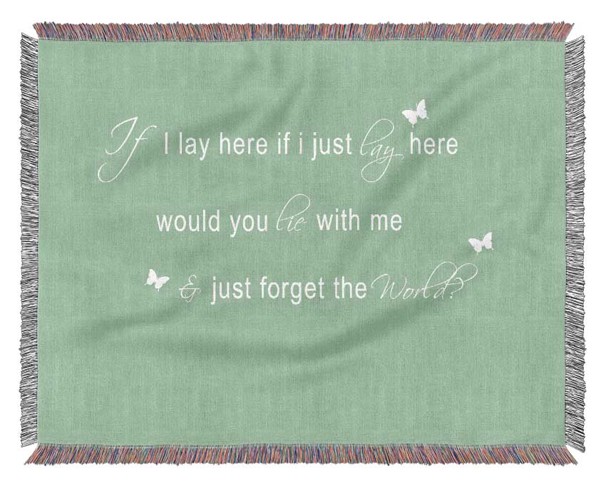 Music Quote If I Lay Here Snow Patrol 2 Green Woven Blanket