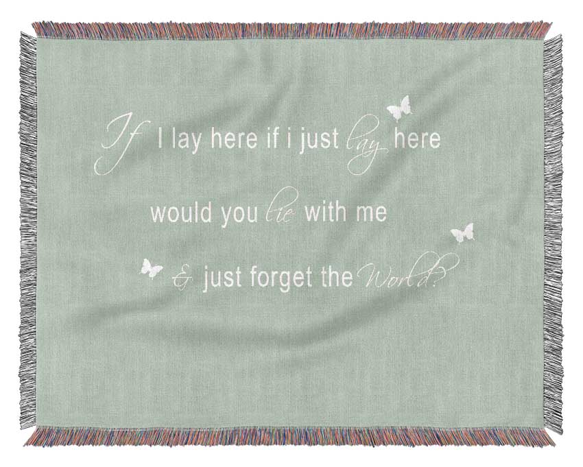 Music Quote If I Lay Here Snow Patrol 2 Beige Woven Blanket