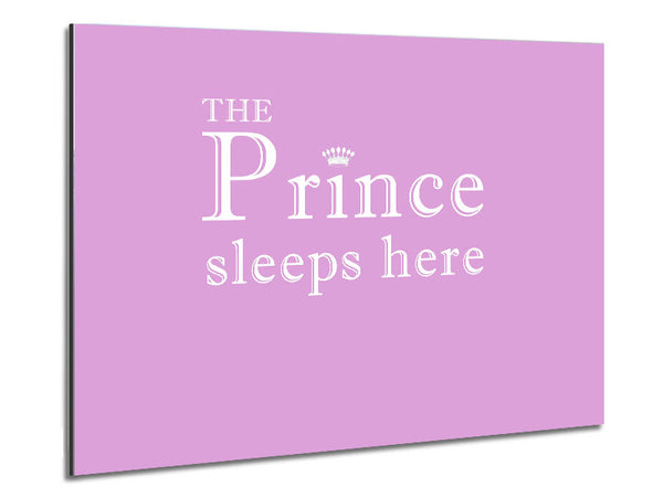 Nursery Quote The Prince Sleeps Here Pink