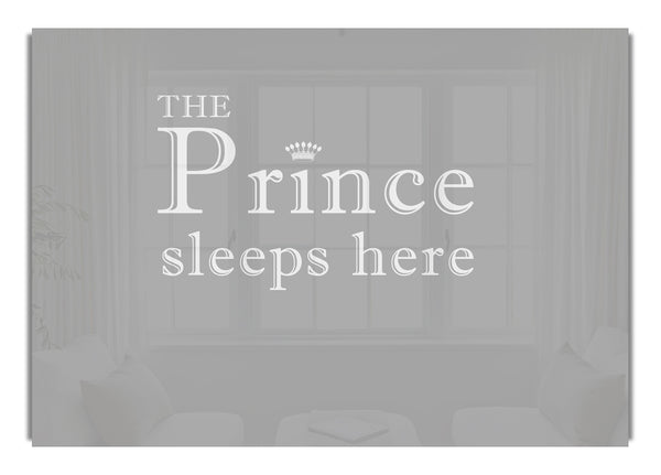 The Prince Sleeps Here Grey White