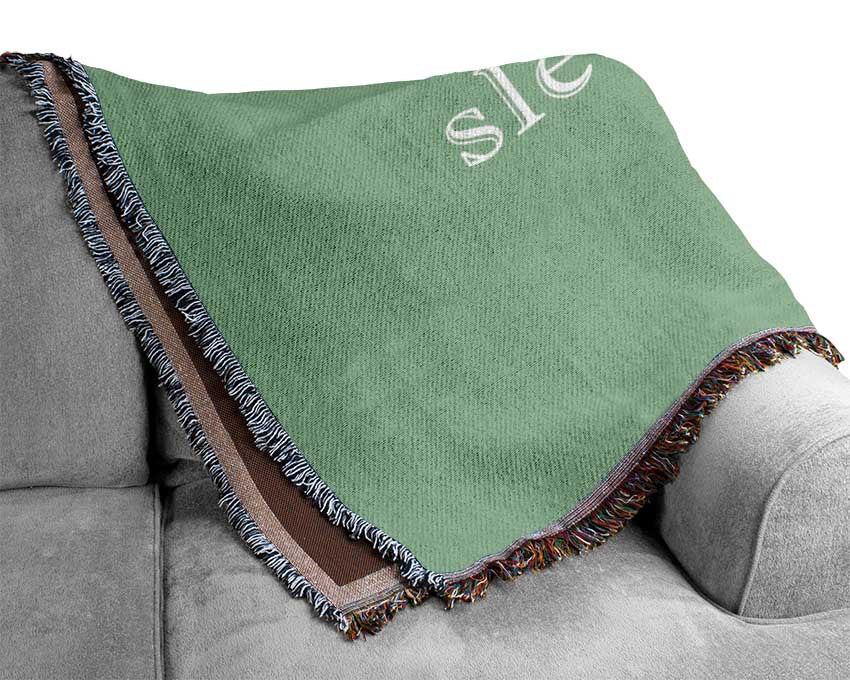 Boys room Quote The Prince Sleeps Here Green Woven Blanket