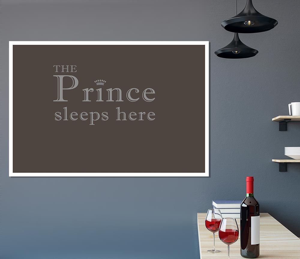 Boys Room Quote The Prince Sleeps Here Chocolate Print Poster Wall Art