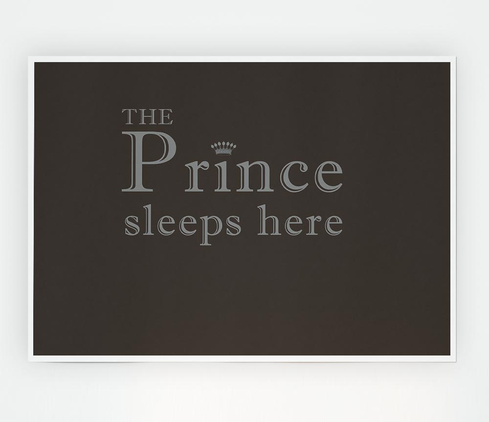 Boys Room Quote The Prince Sleeps Here Chocolate Print Poster Wall Art