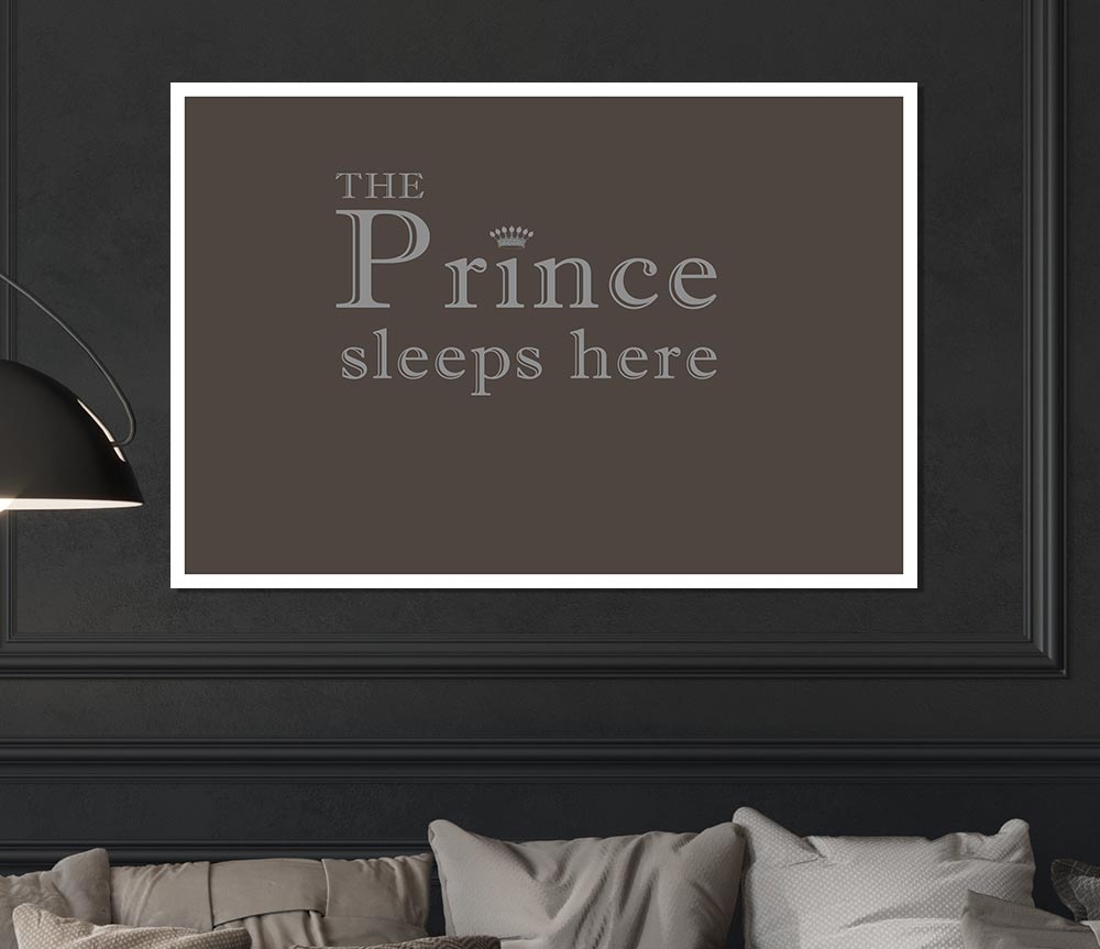 Boys Room Quote The Prince Sleeps Here Chocolate Print Poster Wall Art