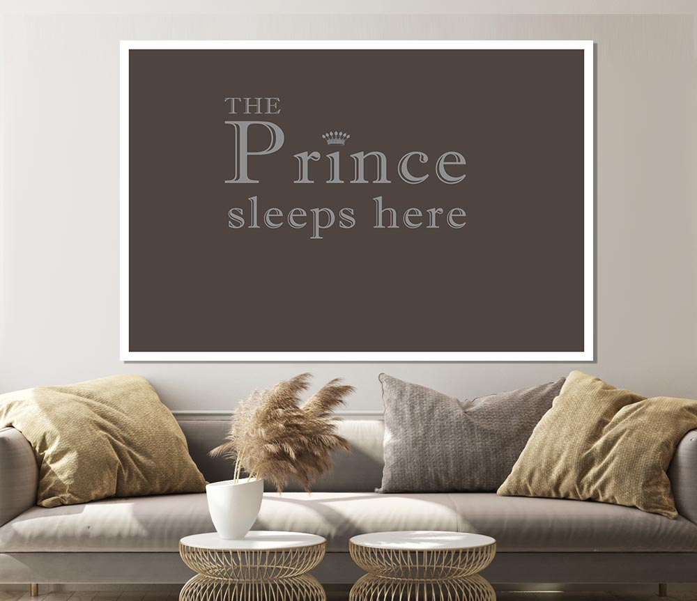 Boys Room Quote The Prince Sleeps Here Chocolate Print Poster Wall Art