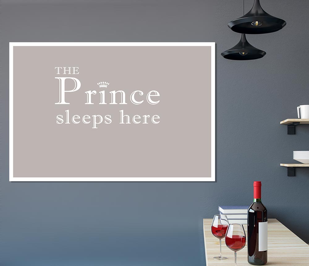 Boys Room Quote The Prince Sleeps Here Beige Print Poster Wall Art