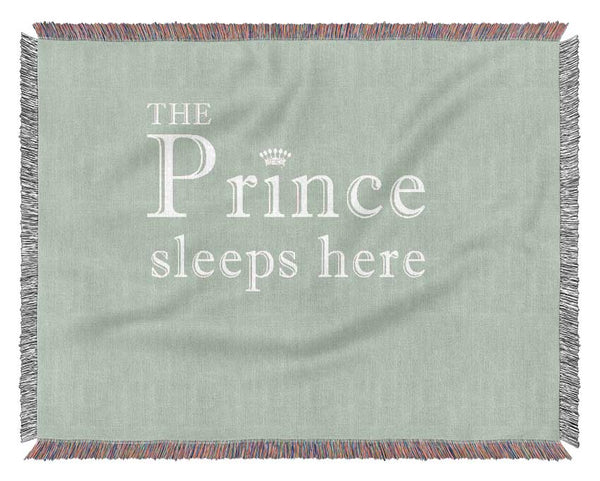 Boys room Quote The Prince Sleeps Here Beige Woven Blanket