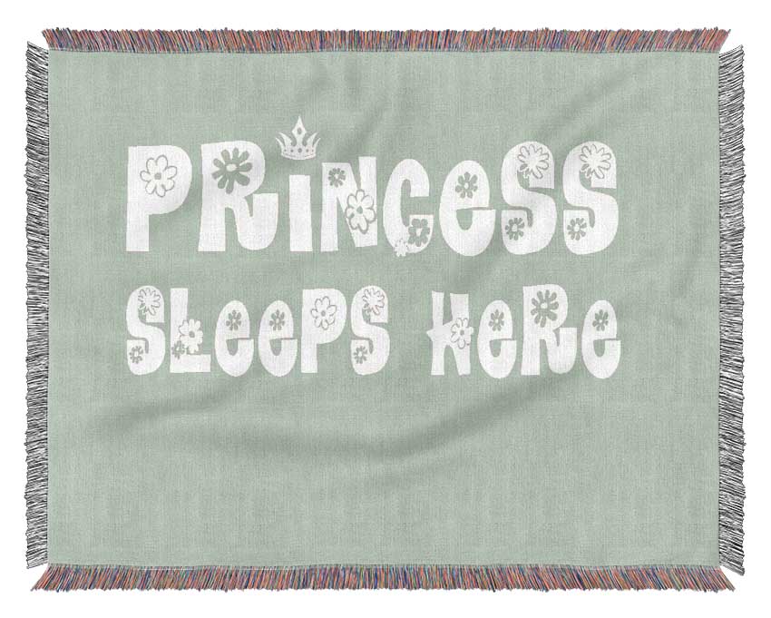 Princesss Sleeps Here Beige Woven Blanket