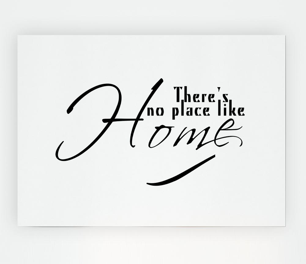 Home Quote Theres No Place Like Home White Print Poster Wall Art