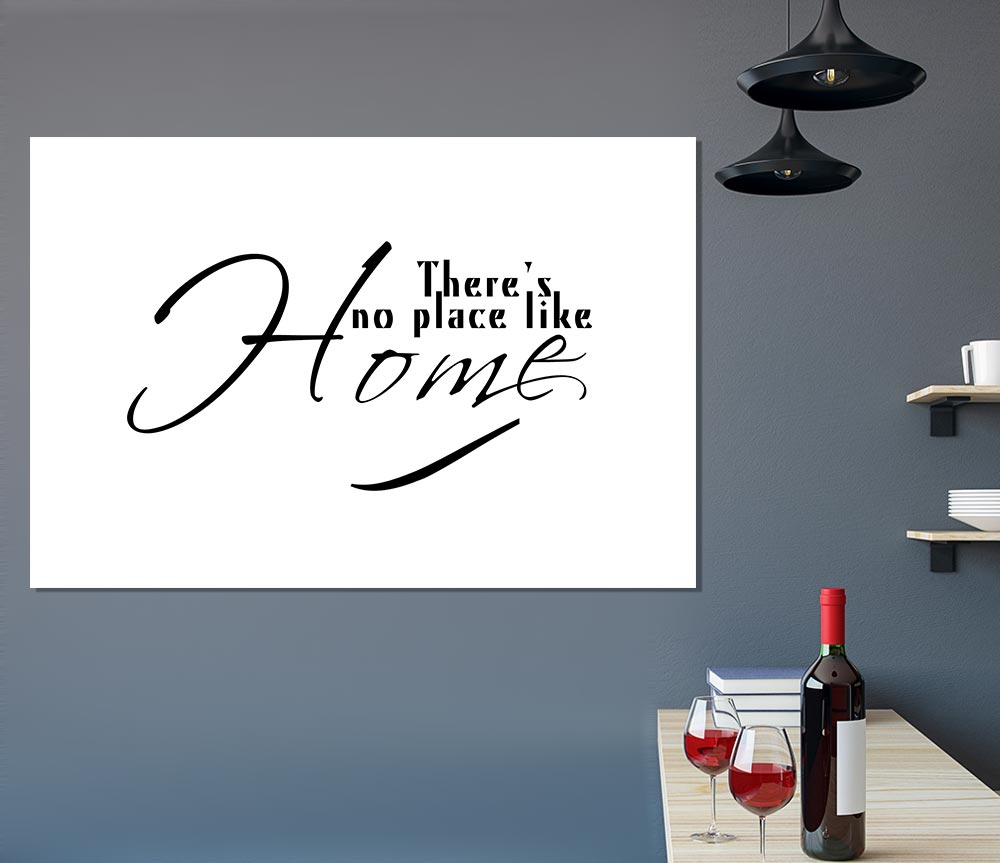 Home Quote Theres No Place Like Home White Print Poster Wall Art