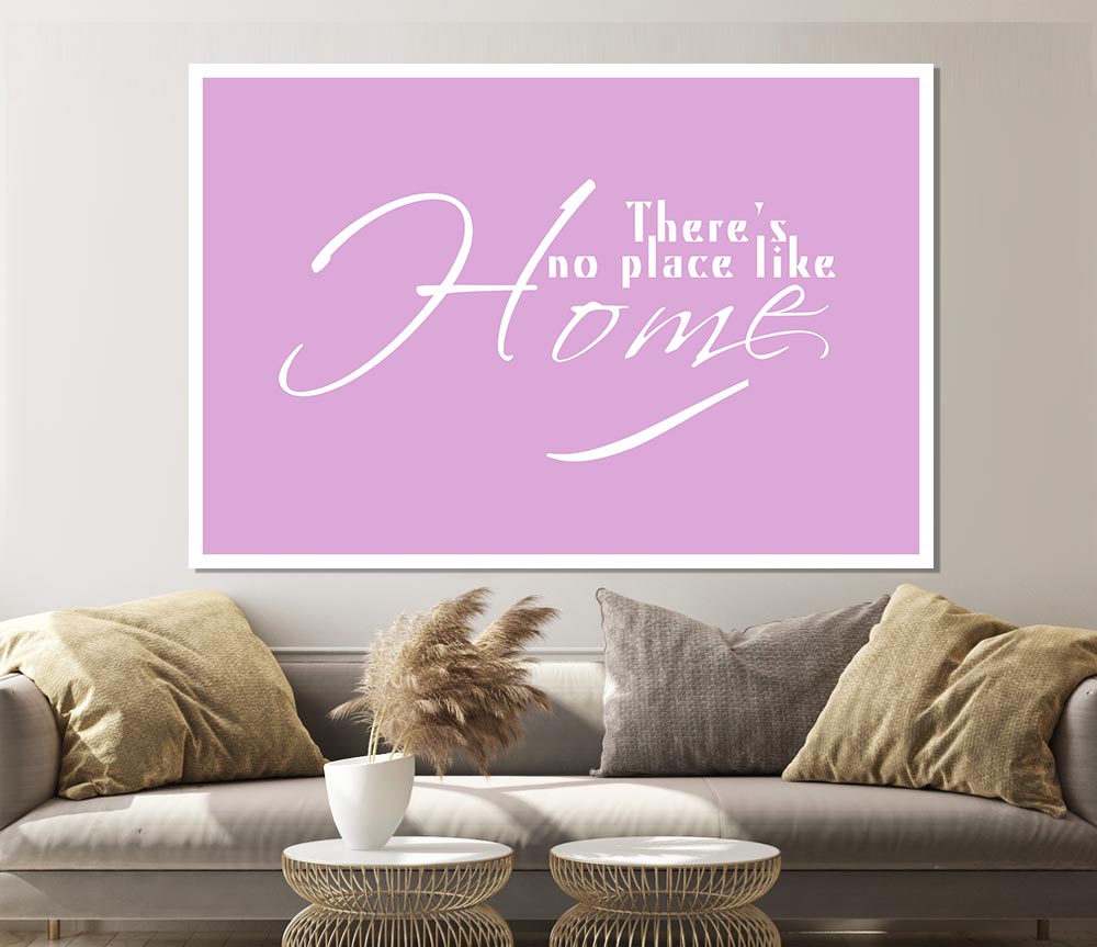 Home Quote Theres No Place Like Home Pink Print Poster Wall Art