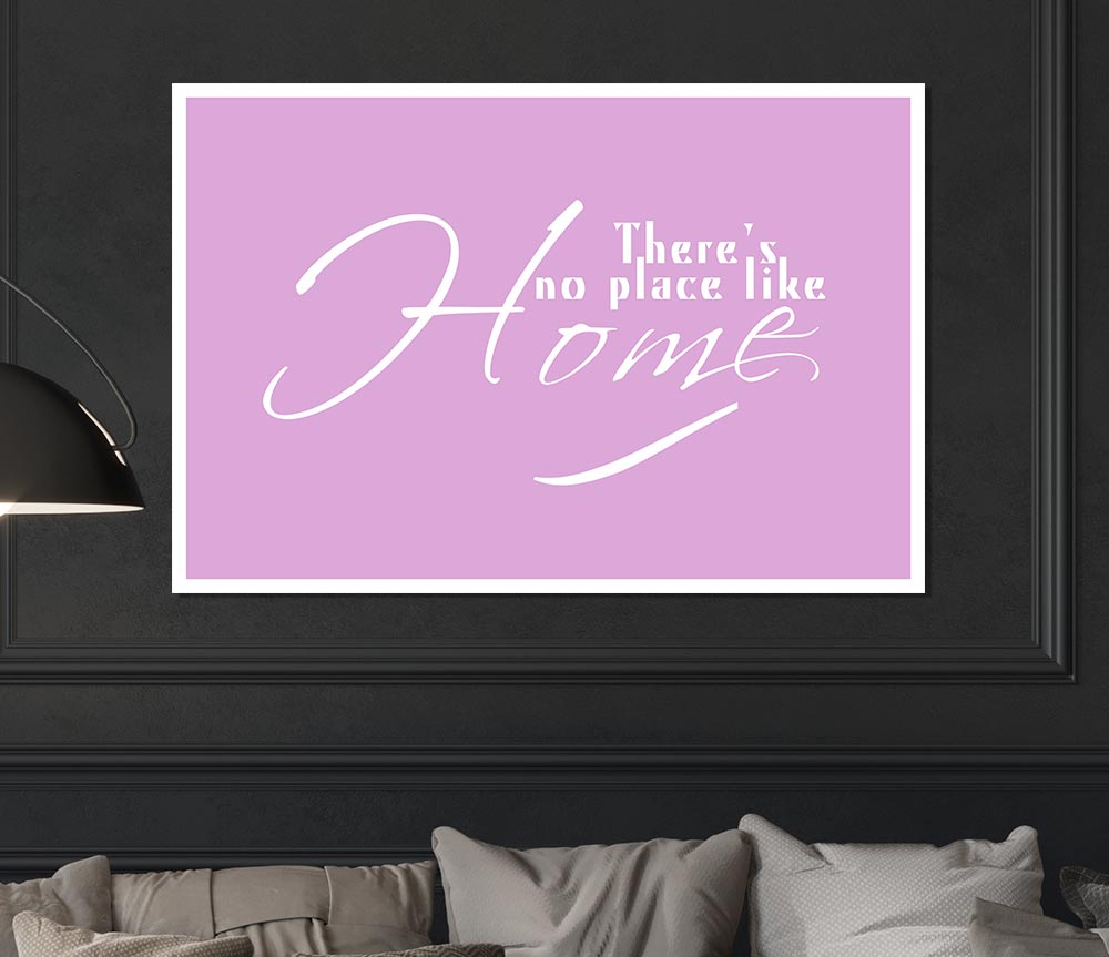 Home Quote Theres No Place Like Home Pink Print Poster Wall Art