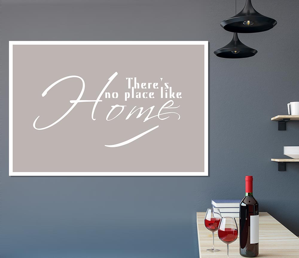 Home Quote Theres No Place Like Home Beige Print Poster Wall Art