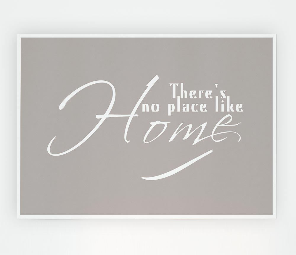 Home Quote Theres No Place Like Home Beige Print Poster Wall Art